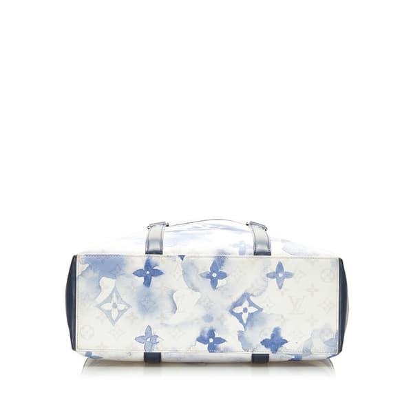Pre-owned Louis Vuitton Monogram Watercolor Weekend Tote PM Blue