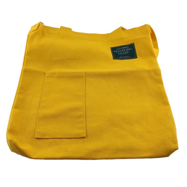Cotton Bag - Zipper Yellow