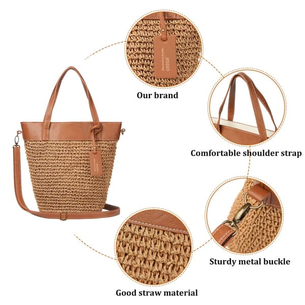Olki rantalaukku, olkalaukku, kesäinen käsilaukku, kudottava ämpäri raffia laukku, ulkoilu vapaa crossbody laukku