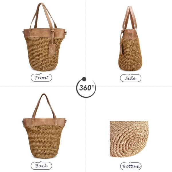 Olki rantalaukku, olkalaukku, kesäinen käsilaukku, kudottava ämpäri raffia laukku, ulkoilu vapaa crossbody laukku