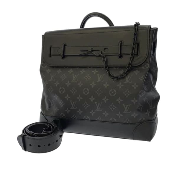 Pre-owned Louis Vuitton Monogram Eclipse Steamer PM Black