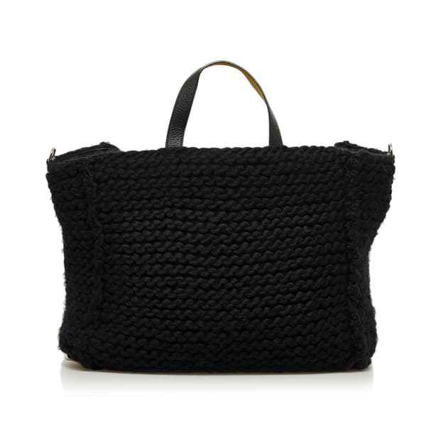 Pre-owned Fendi Wool Satchel Black