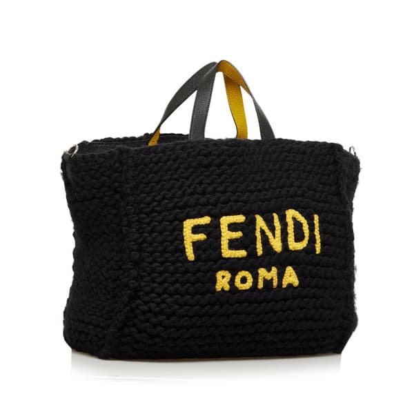Pre-owned Fendi Wool Satchel Black