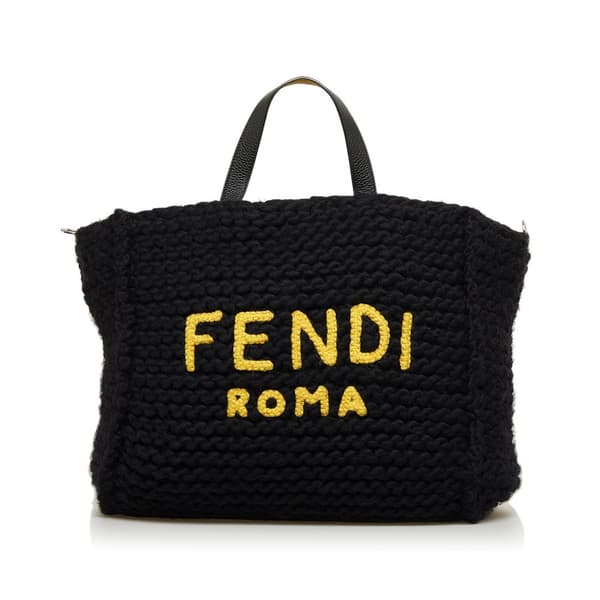 Pre-owned Fendi Wool Satchel Black