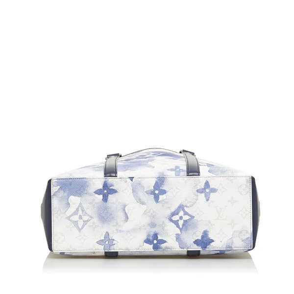 Pre-owned Louis Vuitton Monogram Watercolor Weekend Tote PM Blue