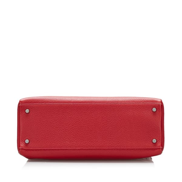 Pre-owned Hermès Togo Kelly 35 Red