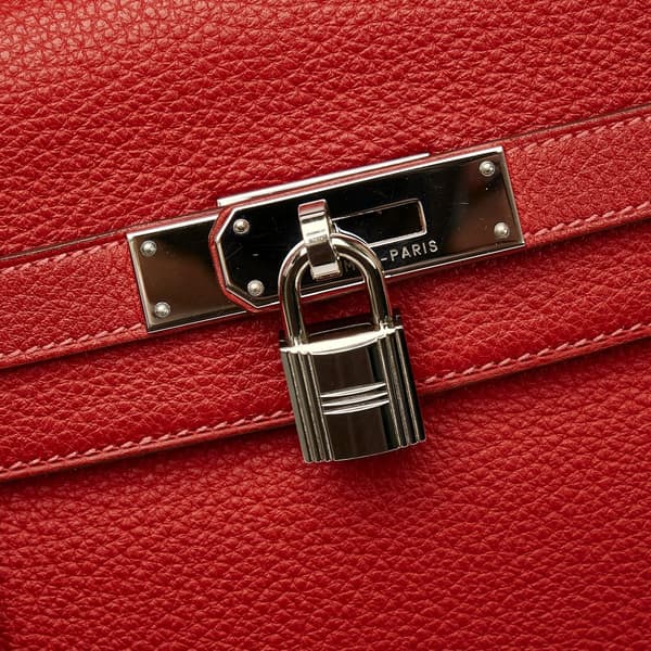 Pre-owned Hermès Togo Kelly 35 Red