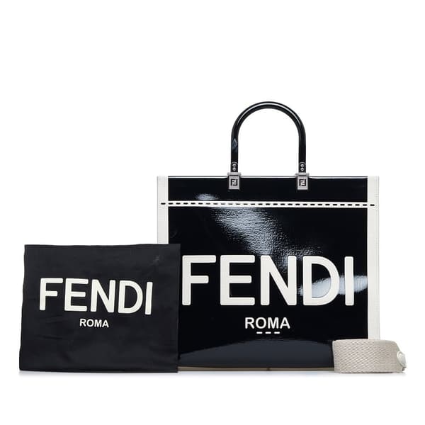 Pre-owned Fendi Medium Sunshine Shopper Tote Black
