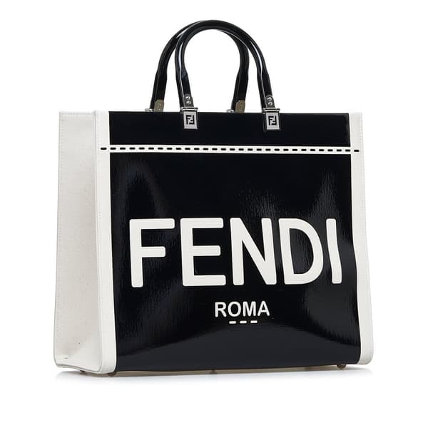 Pre-owned Fendi Medium Sunshine Shopper Tote Black
