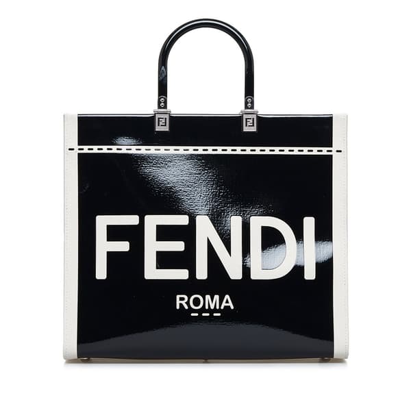 Pre-owned Fendi Medium Sunshine Shopper Tote Black
