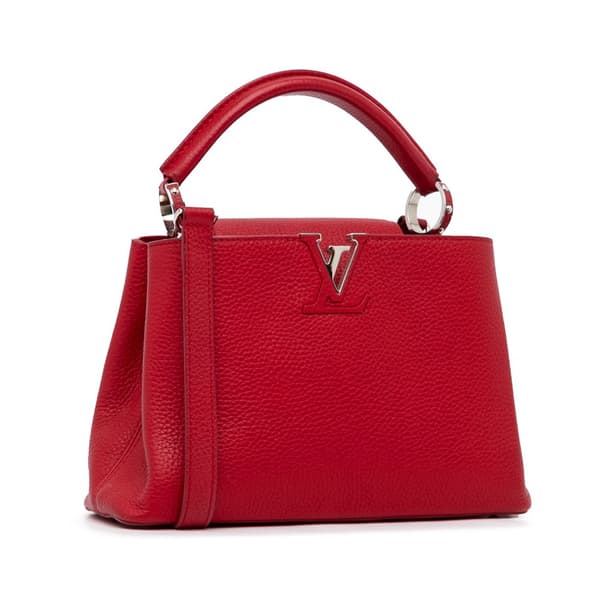 Pre-owned Louis Vuitton Taurillon Capucines BB Red
