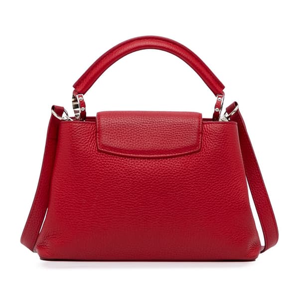 Pre-owned Louis Vuitton Taurillon Capucines BB Red
