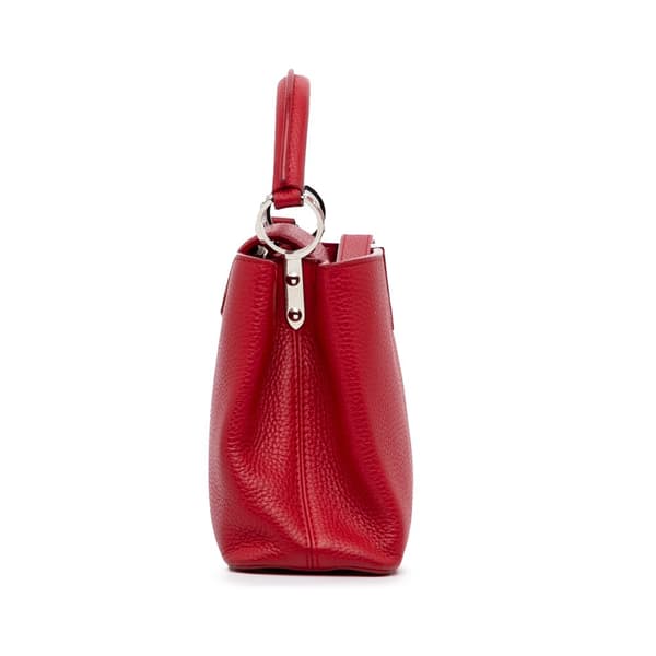 Pre-owned Louis Vuitton Taurillon Capucines BB Red