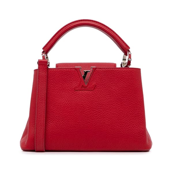 Pre-owned Louis Vuitton Taurillon Capucines BB Red