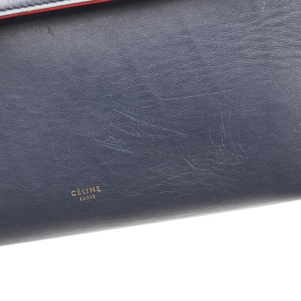 Pre-owned Celine Mini Belt Satchel Blue