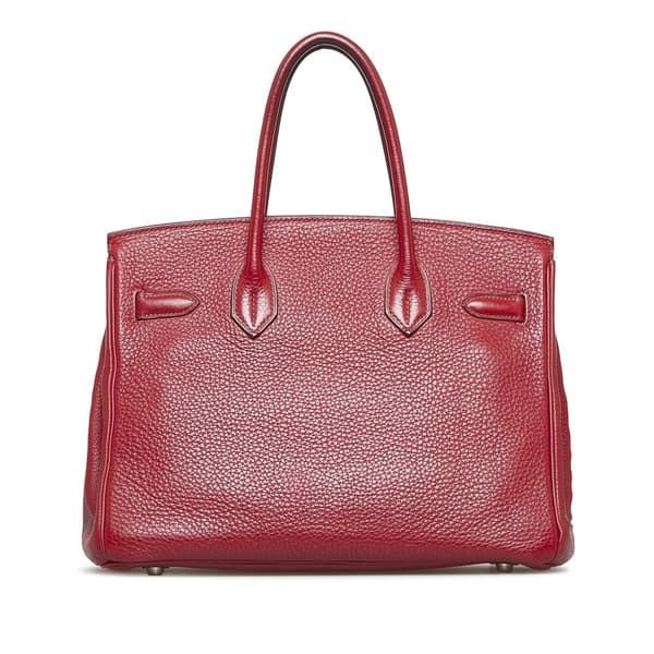 Pre-owned Hermès Clemence Birkin Retourne 30 Red
