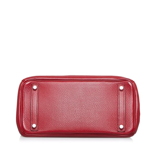 Pre-owned Hermès Clemence Birkin Retourne 30 Red
