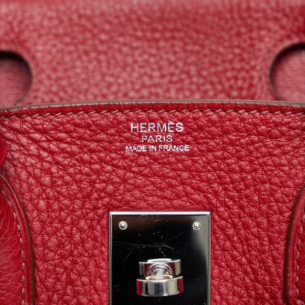 Pre-owned Hermès Clemence Birkin Retourne 30 Red