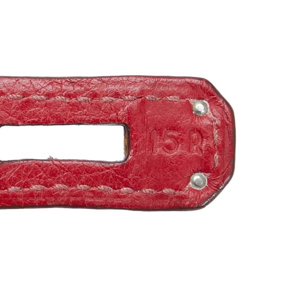 Pre-owned Hermès Clemence Birkin Retourne 30 Red