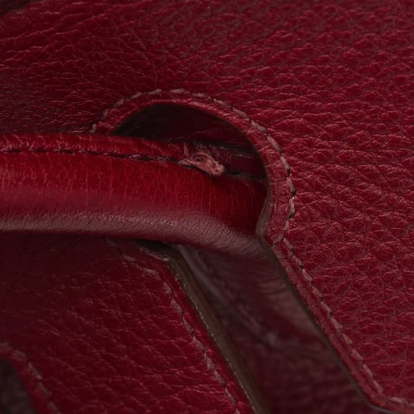 Pre-owned Hermès Clemence Birkin Retourne 30 Red