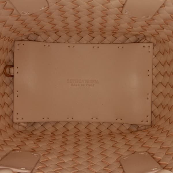Pre-owned Bottega Veneta Mini Lambskin Intreccio Cabat Tote Pink