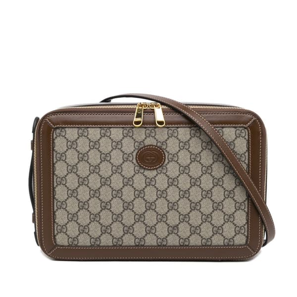 Pre-owned Gucci GG Supreme Azalea Box Bag Brown