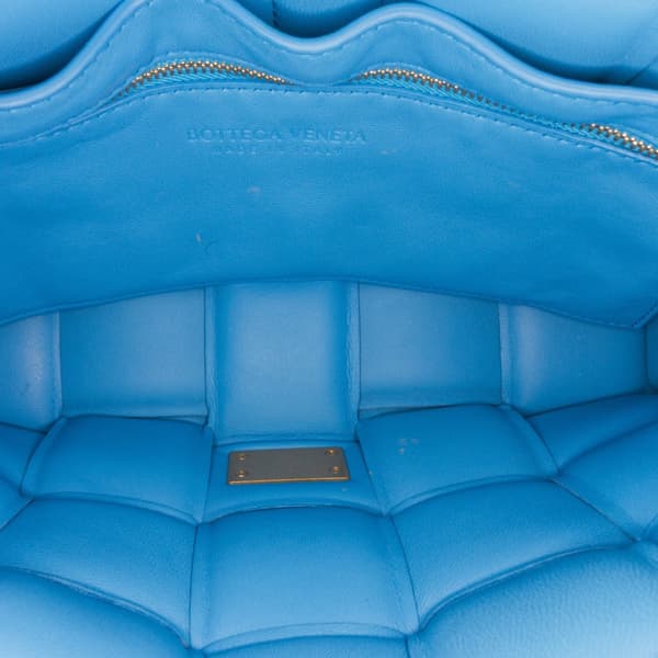 Pre-owned Bottega Veneta Nappa Intrecciato Padded Chain Cassette Satchel Blue