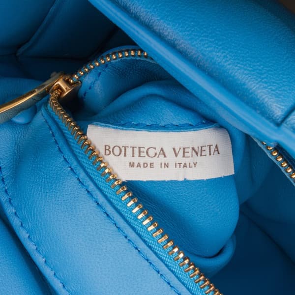 Pre-owned Bottega Veneta Nappa Intrecciato Padded Chain Cassette Satchel Blue