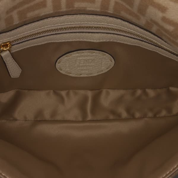 Pre-owned Fendi Zucca Wool Selleria Baguette Brown