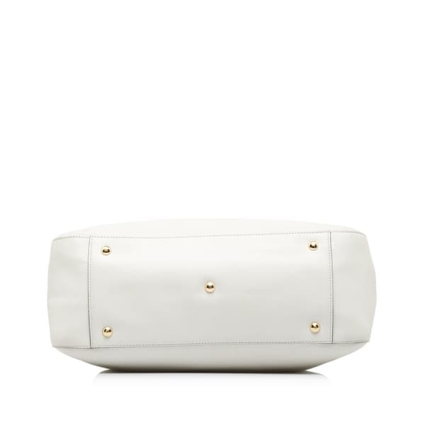 Pre-owned Fendi Medium Glacier FF Tote White