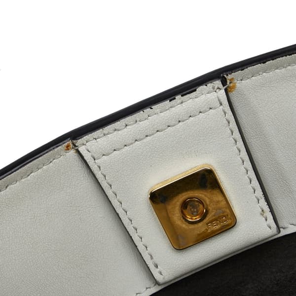 Pre-owned Fendi Medium Glacier FF Tote White