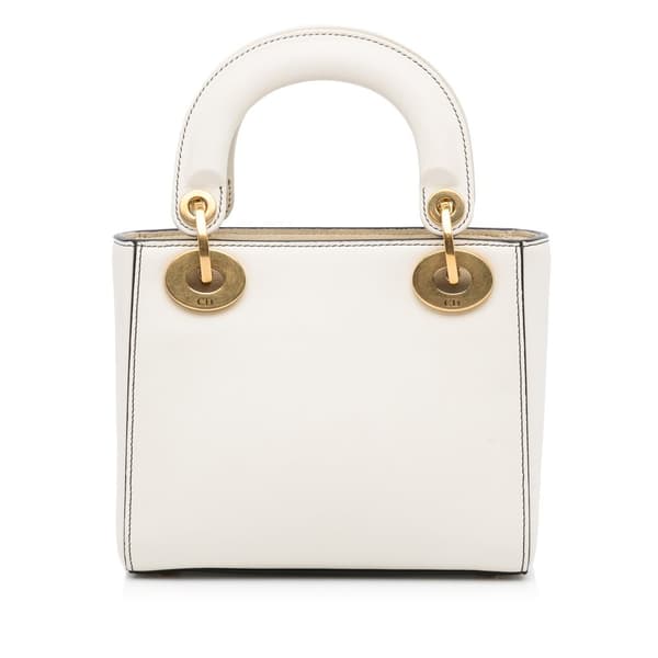 Pre-owned Dior Niki De Saint Phalle Mini Calfskin Dioramour Lady Dior White