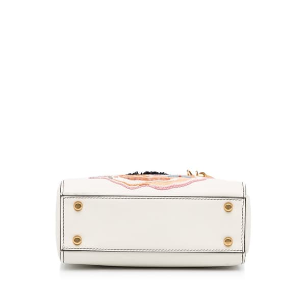 Pre-owned Dior Niki De Saint Phalle Mini Calfskin Dioramour Lady Dior White