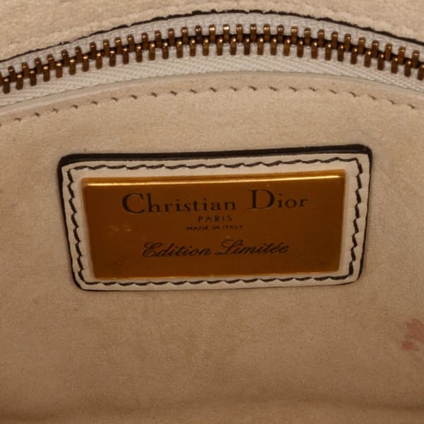 Pre-owned Dior Niki De Saint Phalle Mini Calfskin Dioramour Lady Dior White