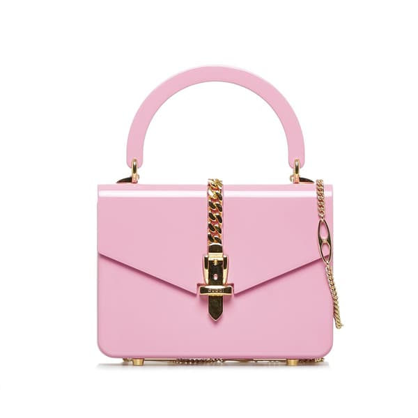 Pre-owned Gucci Mini Plexiglass Sylvie 1969 Pink