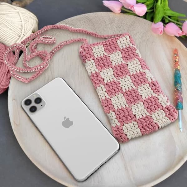 100 % handgjord rosa axelväska, Handmade with Love Collection