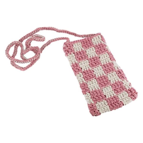 100 % handgjord rosa axelväska, Handmade with Love Collection