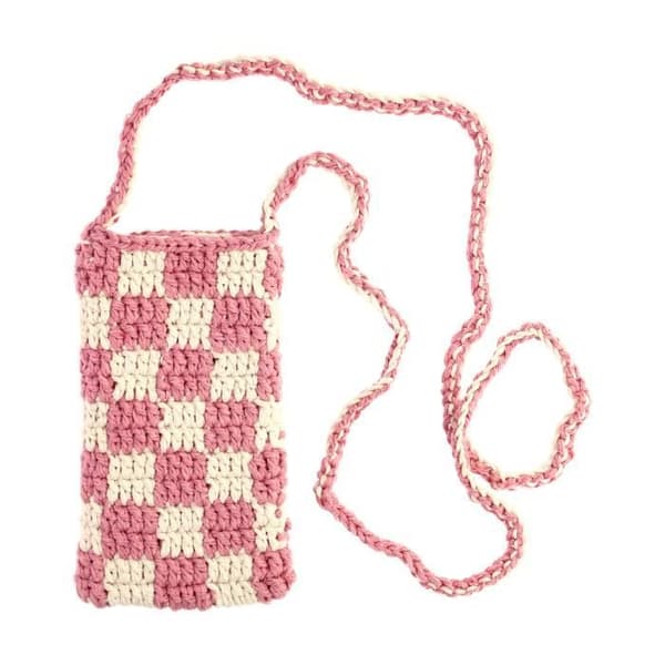 100 % handgjord rosa axelväska, Handmade with Love Collection