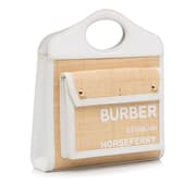 Pre-owned Burberry Pocket Raffia Satchel Brown