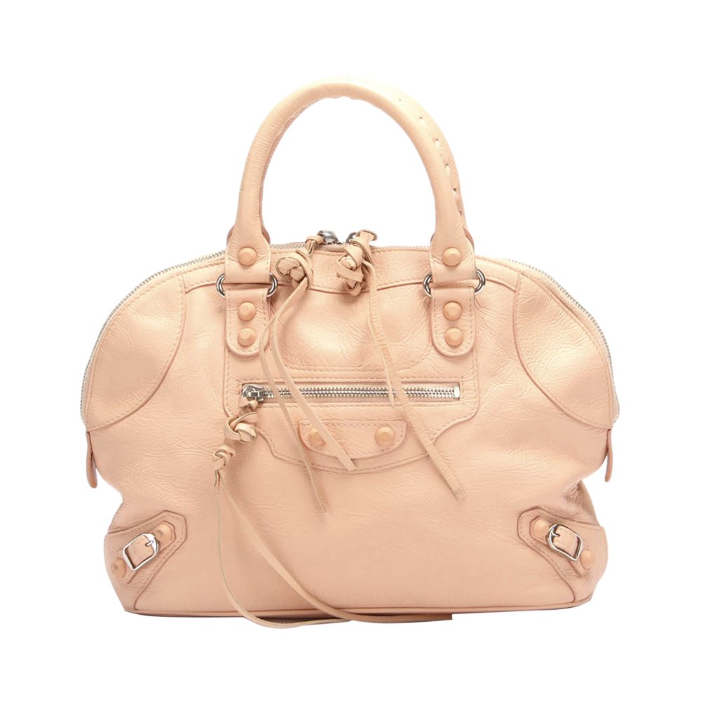 image of Pre-owned Balenciaga Motocross Classic Bowling Satchel Pink