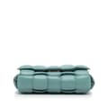Miniatyrbild 5 av 10: Pre-owned Bottega Veneta Nappa Intrecciato Padded Chain Cassette Satchel Blue