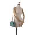 Miniatyrbild 10 av 10: Pre-owned Bottega Veneta Nappa Intrecciato Padded Chain Cassette Satchel Blue