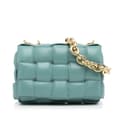 Miniatyrbild 1 av 10: Pre-owned Bottega Veneta Nappa Intrecciato Padded Chain Cassette Satchel Blue