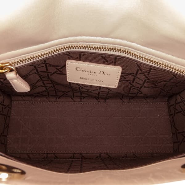 Pre-owned Dior Small Lambskin Cannage My ABCDior Lady Dior Pink