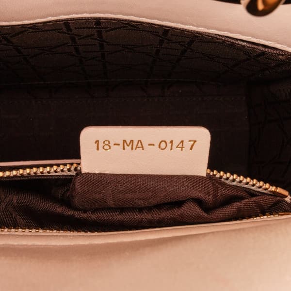 Pre-owned Dior Small Lambskin Cannage My ABCDior Lady Dior Pink