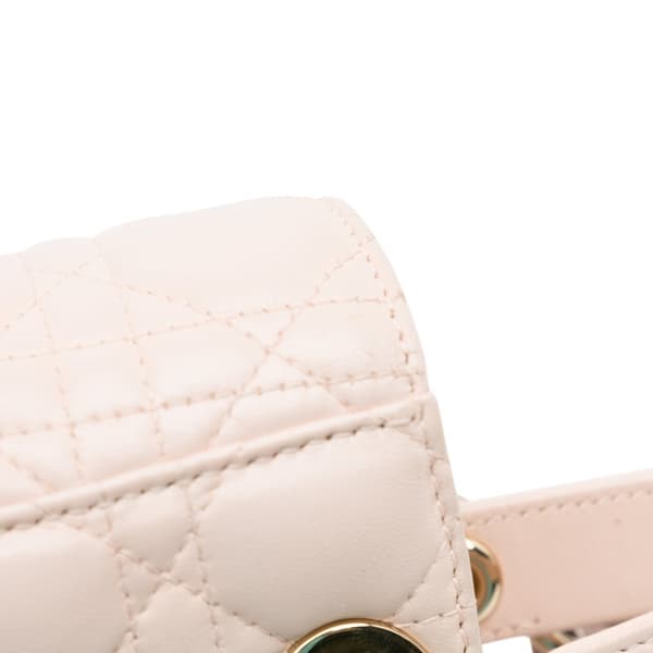 Pre-owned Dior Small Lambskin Cannage My ABCDior Lady Dior Pink