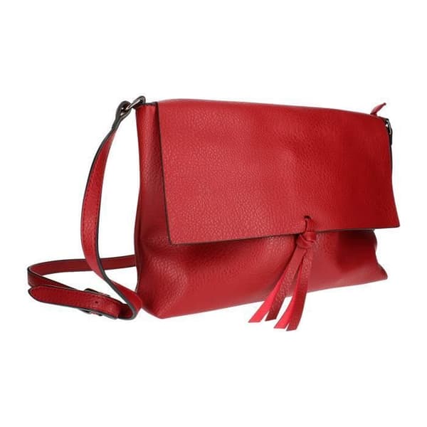 Crossbody-handväska med flik i konstläder - Gallantry Paris - Röd