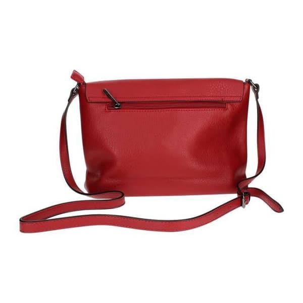 Crossbody-handväska med flik i konstläder - Gallantry Paris - Röd