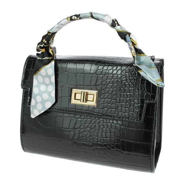 Chic Elegant Crocodile Print Handväska - Gallantry Paris - The Exotic Black