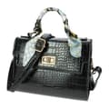Miniatyrbild 1 av 4: Chic Elegant Crocodile Print Handväska - Gallantry Paris - The Exotic Black
